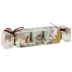 FEERIC LIGHTS & CHRISTMAS - Set de 3 bougies parfumées photophore en verre d 5 x h 6 cm - vert