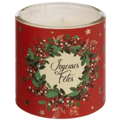 FEERIC LIGHTS & CHRISTMAS - Set de 3 bougies parfumées photophore en verre d 5 x h 6 cm - rouge