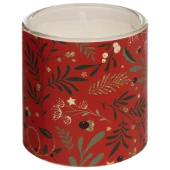 FEERIC LIGHTS & CHRISTMAS - Set de 3 bougies parfumées photophore en verre d 5 x h 6 cm - rouge