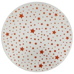 FEERIC LIGHTS & CHRISTMAS - Photophore support à bougie plaque en verre effet miroir étoilé rouge d 30 cm