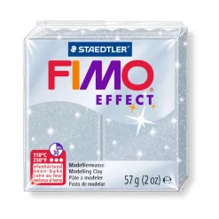 FIMO - Pâte Fimo Effect, 57g - Pailleté, argent