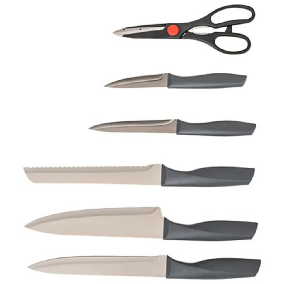 FIVE SIMPLY SMART - Bloc 5 couteaux avec ciseaux "néo" 36cm gris