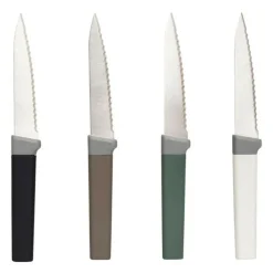 FIVE SIMPLY SMART - Lot de 4 couteaux à steak "antidérapant" 22cm multicolore