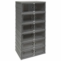 FIVE SIMPLY SMART - Tour de rangement pliable avec 6 étages en plastique - gris