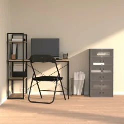 FIVE SIMPLY SMART - Tour de rangement pliable avec 6 étages en plastique - gris