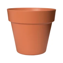 FLORUS - Pot de fleurs en plastique recyclé Paris couleur terre cuite - D.30cm