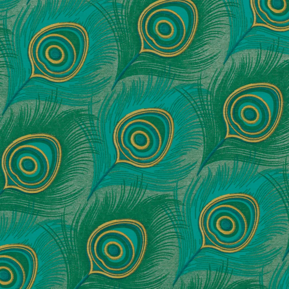 FRANCOISE PAVIOT - Serviettes x20, intissé 40x40 cm -Paon