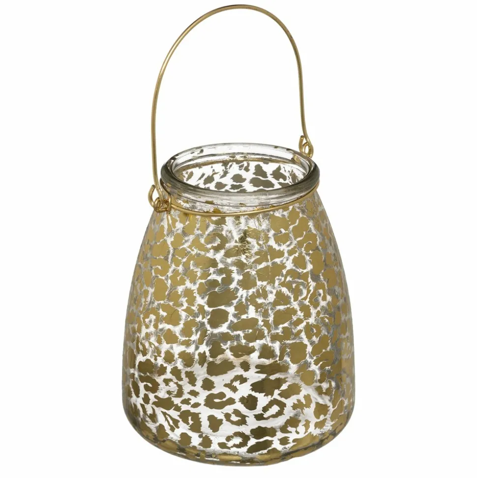 FÉÉRIE LIGHTS & CHRISTMAS - Photophore de noël design léopard jungle - doré