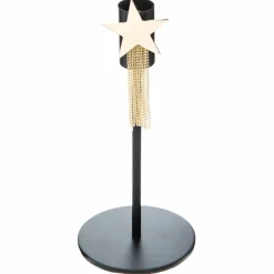 FÉÉRIE LIGHTS & CHRISTMAS - Photophore chandelier de noël design métal etoile - noir