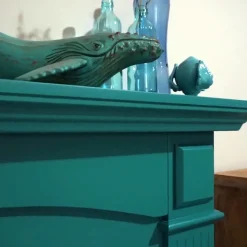 FUEGO - Cheminee electrique turquoise en mdf avec effet led et telecommande 1500w