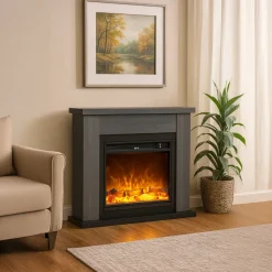 FUEGO - Cheminee murale 1500w caminetto fuego paolo gris