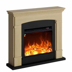 FUEGO - Cheminee murale 1500w caminetto fuego monica oak