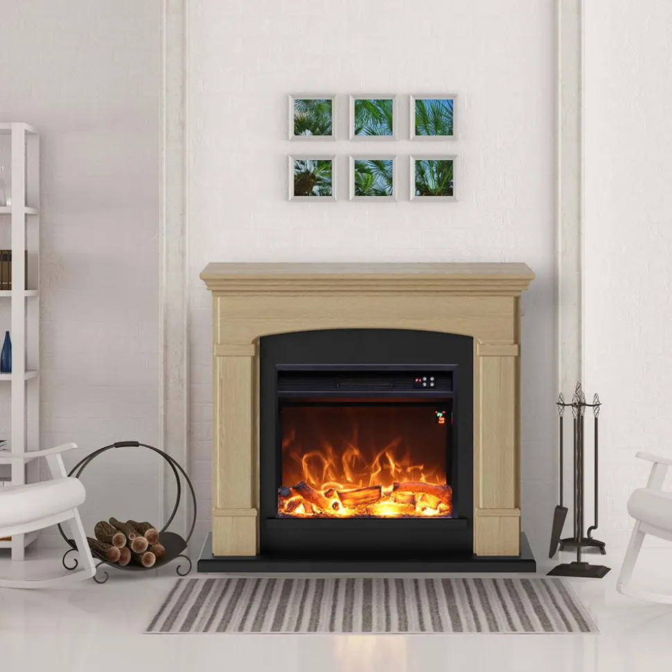 FUEGO - Cheminee murale 1500w caminetto fuego monica oak