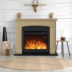 FUEGO - Cheminee murale 1500w caminetto fuego monica oak