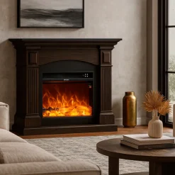 FUEGO - Cheminee murale 1500w cheminee fuego galia wenghe