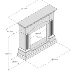 FUEGO - Cheminee murale 1500w cheminee fuego galia wenghe