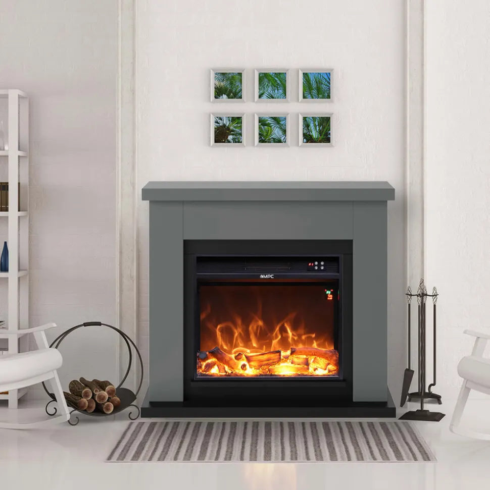 FUEGO - Cheminee murale 1500w fuego paolo antracita