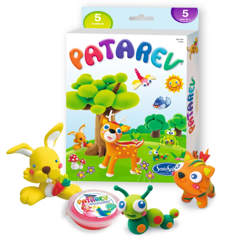 FUNFRAG - Pâte à modeler Patarev: blister, 5 pots