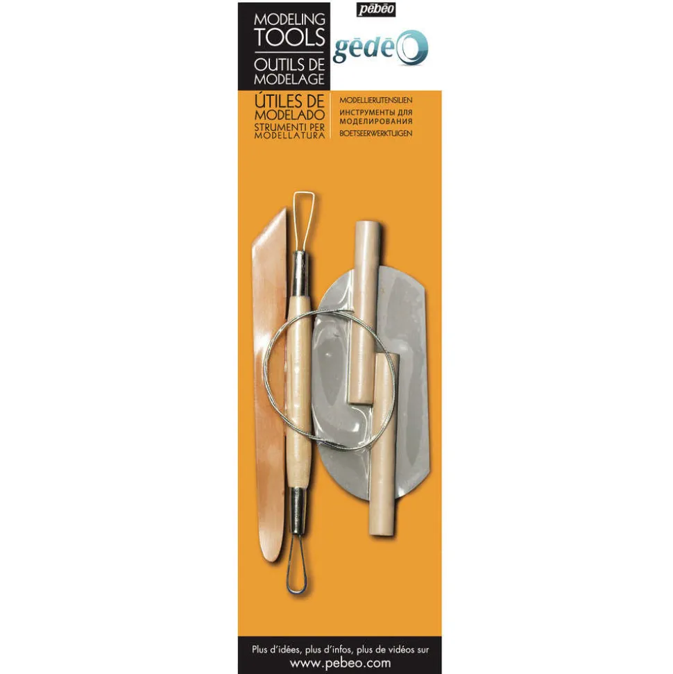 GÉDÉO - Set de 4 outils de modelage, pour sculpter la terre