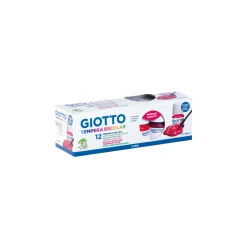 GIOTTO - Boîte 12 pots de 25ml de gouache extra-fine Giotto + 1 pinceau