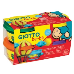 GIOTTO BE-BÉ - Pâte à jouer 4x100g: Violet, jaune, orange, vert