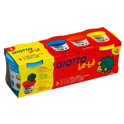 GIOTTO BE-BÉ - Recharge Schoolpack: 3 pots de 220g (cyan, rouge, jaune)