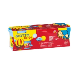 GIOTTO BE-BÉ - Recharge Schoolpack: 3 pots de 220g (cyan, rouge, jaune)