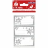 GLOBAL GIFT - 12 étiquettes adhésives de noël - flocons argentés à paillettes