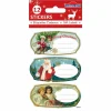 GLOBAL GIFT - 12 étiquettes adhésives de noël - médaillons vintage