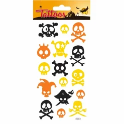 GLOBAL GIFT - Tatouages temporaires - tête de mort halloween
