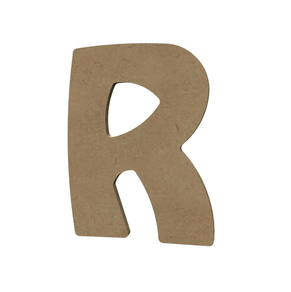 GOMILLE - Forme en médium - Lettre majuscule "R" (15x11cm)