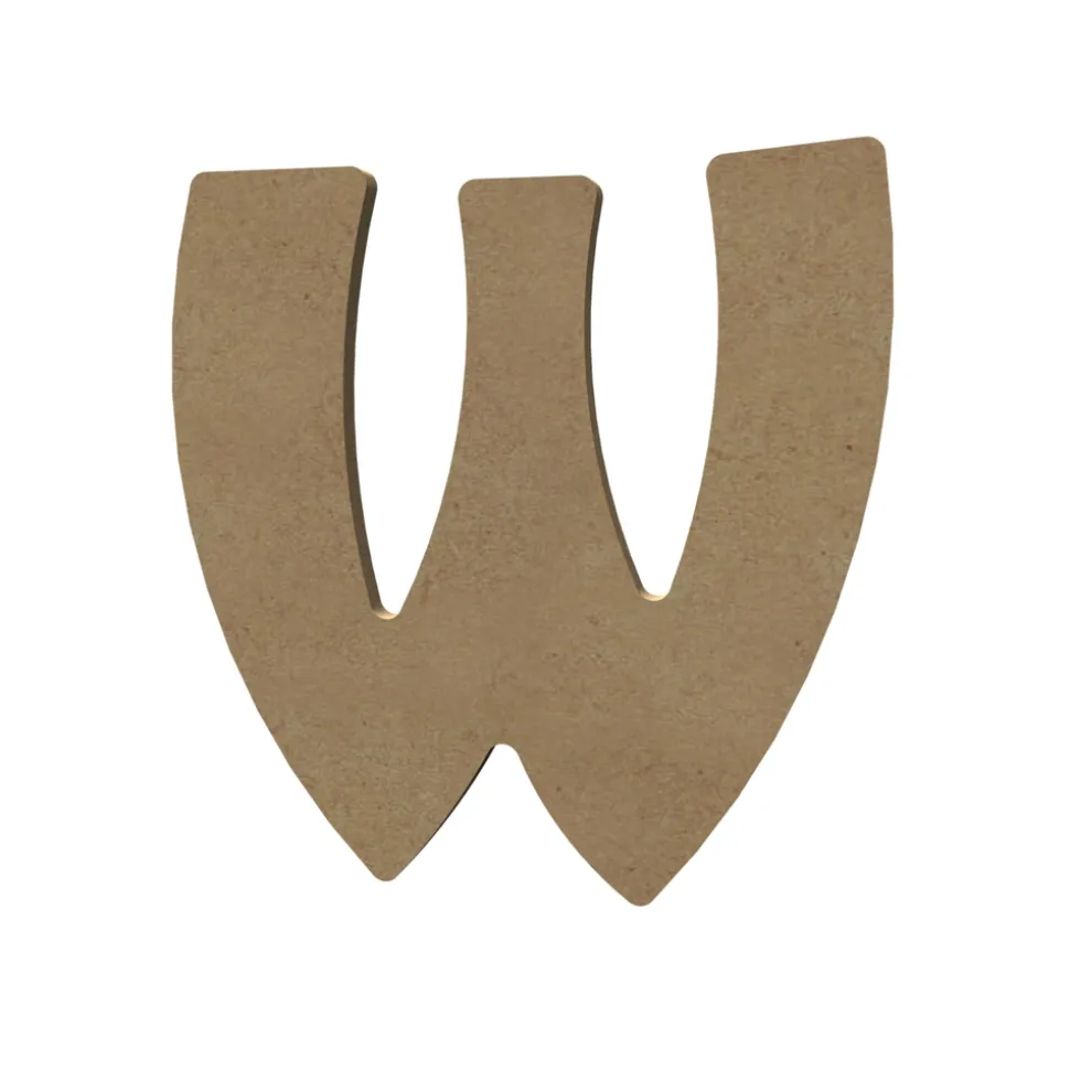 GOMILLE - Forme en médium - Lettre majuscule "W" (15x15cm)
