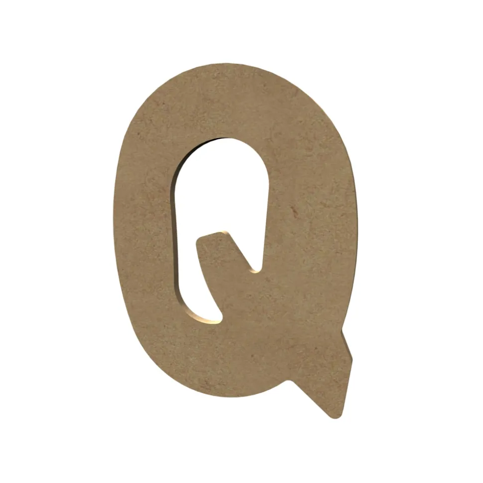 GOMILLE - Forme en médium - Lettre majuscule "Q" (15x11cm)