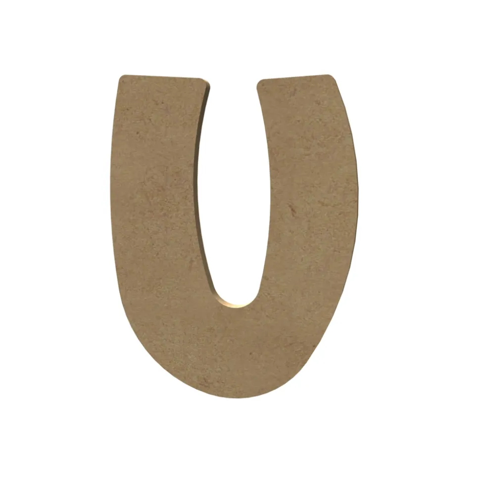 GOMILLE - Forme en médium - Lettre majuscule "U" (15x12cm)