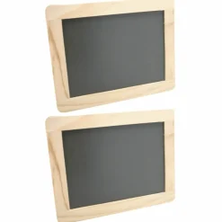 GRAINE CRÉATIVE - 2 ardoises à bordure bois 21,5 x 17 cm