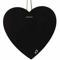 GRAINE CRÉATIVE - 7 ardoises coeur à suspendre - 23 x 23 cm