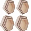 GRAINE CRÉATIVE - 4 blocs de 3 étagères hexagonales en bois