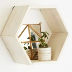 GRAINE CRÉATIVE - 4 blocs de 3 étagères hexagonales en bois