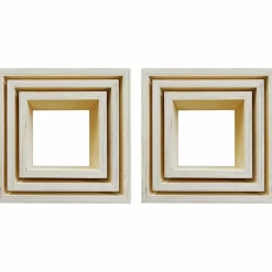 GRAINE CRÉATIVE - 6 blocs de 3 petites étagères carrées en bois 22, 18 et 14 cm