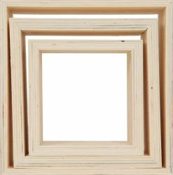 GRAINE CRÉATIVE - 6 blocs de 3 petites étagères carrées en bois 22, 18 et 14 cm