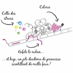 GRAINE CRÉATIVE - 12 diadèmes de princesse avec rubans à décorer