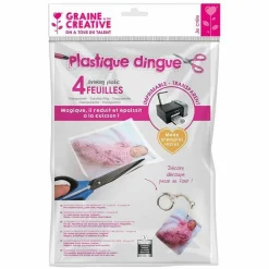 GRAINE CRÉATIVE - 8 feuilles de plastique dingue imprimable a4 - transparent