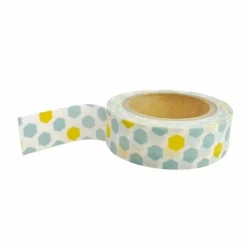 GRAINE CRÉATIVE - 2 masking tapes avec motifs bleus et jaunes 10 m x 15 mm