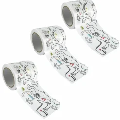 GRAINE CRÉATIVE - 3 masking tapes larges à colorier - dinosaures 4,6 cm x 5 m