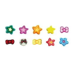 GRAINE CRÉATIVE - 10 mini canes pâte polymère à trancher 5 x 0,5 cm - n& étoiles