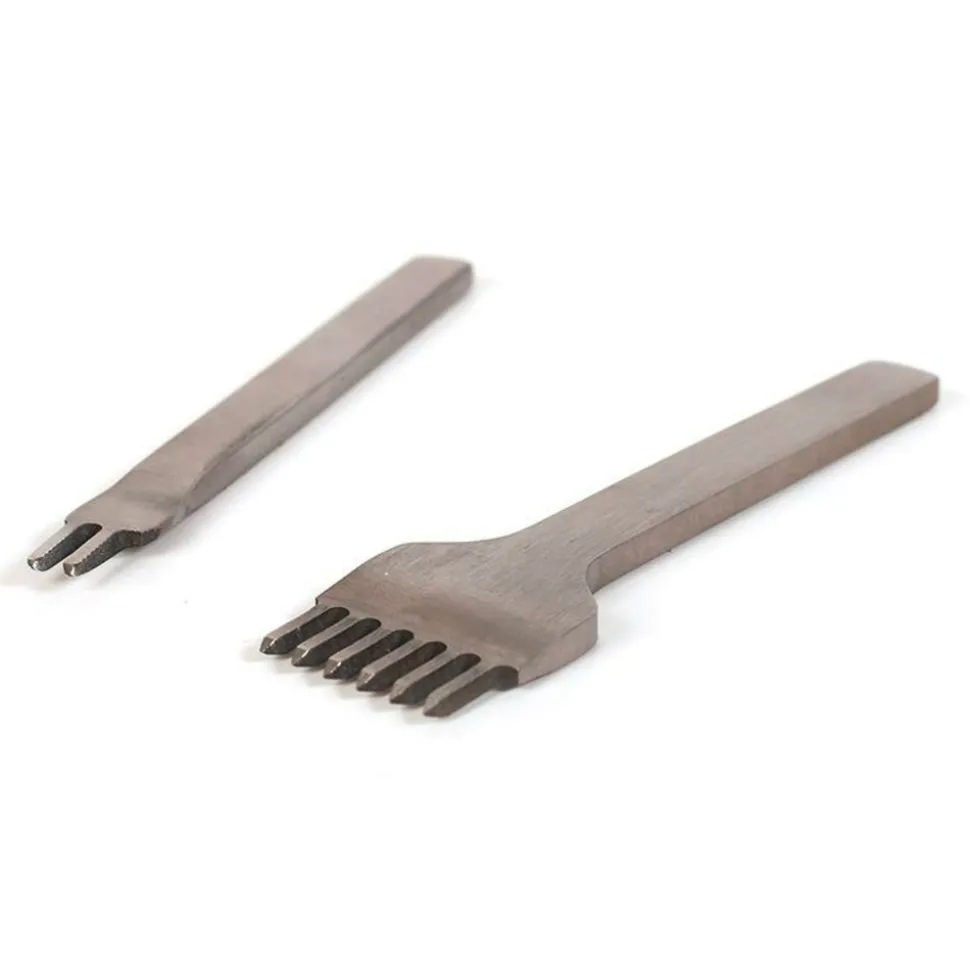 GRAINE CRÉATIVE - 2 perforateurs 2 et 6 dents pour cuir et pâte polymère