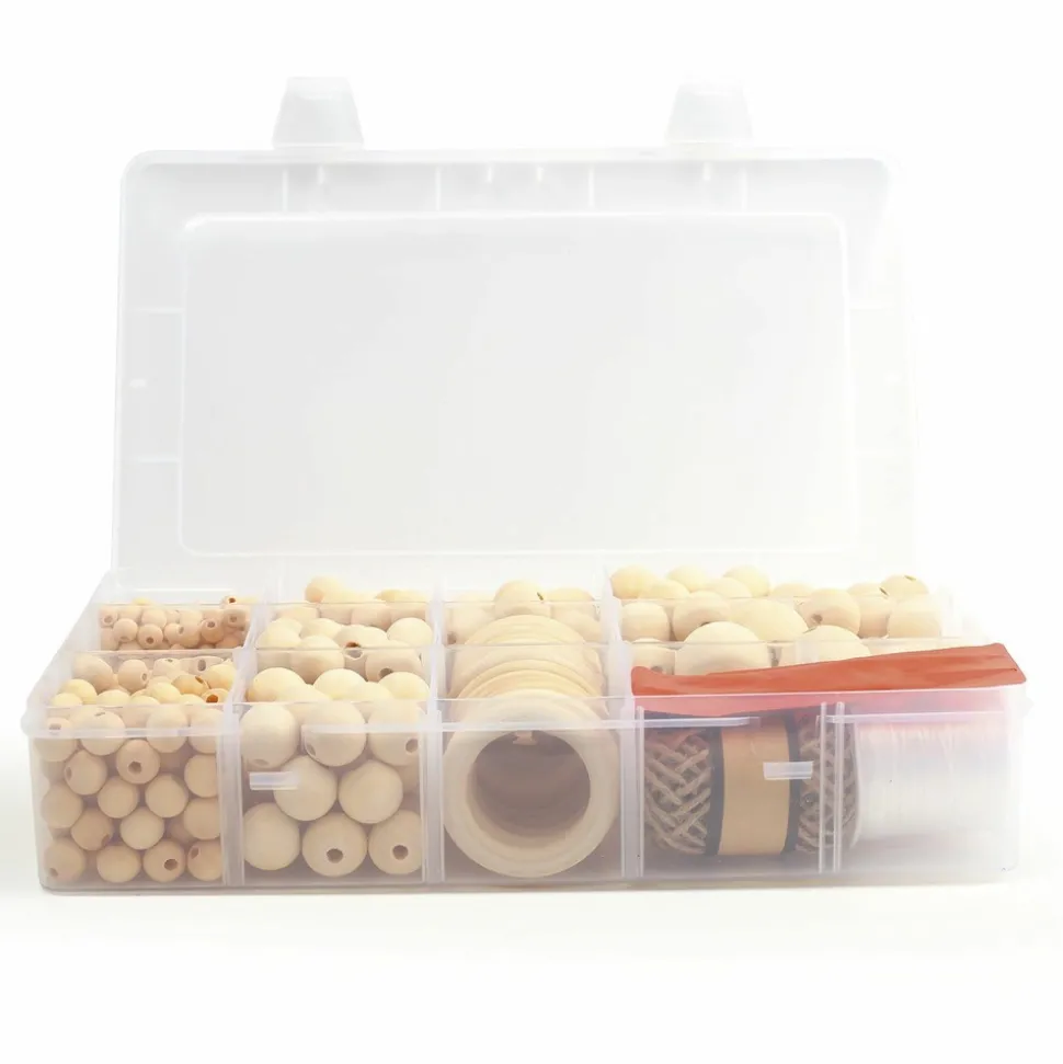 GRAINE CRÉATIVE - 747 perles et anneaux en bois