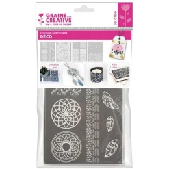 GRAINE CRÉATIVE - 4 pochoirs pâte polymère 11,4 x 15,3 cm - déco