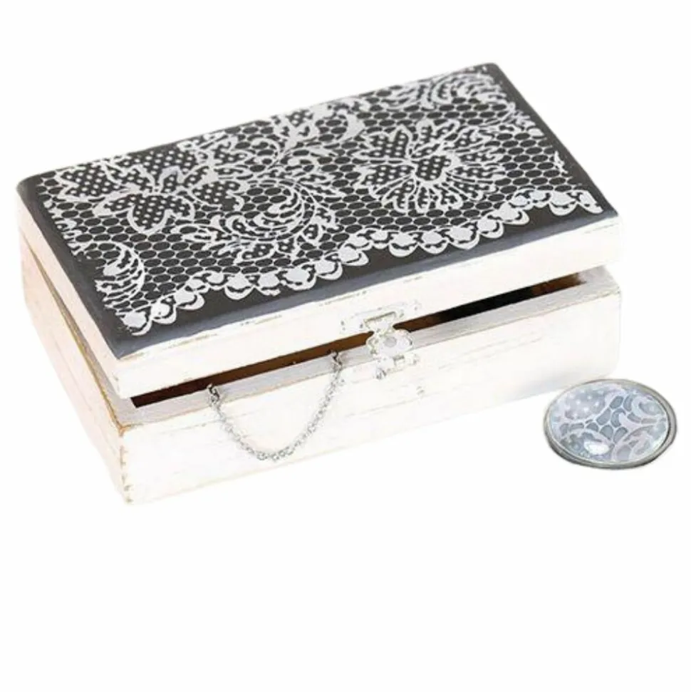 GRAINE CRÉATIVE - 3 pochoirs pâte polymère dentelle 11,4 x 15,3 cm