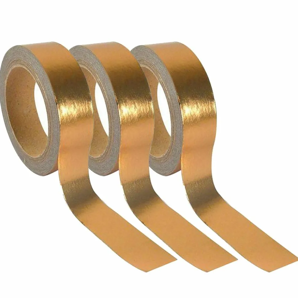 GRAINE CRÉATIVE - 3 rubans adhésifs aluminium 5 m x 1,5 cm - cuivré